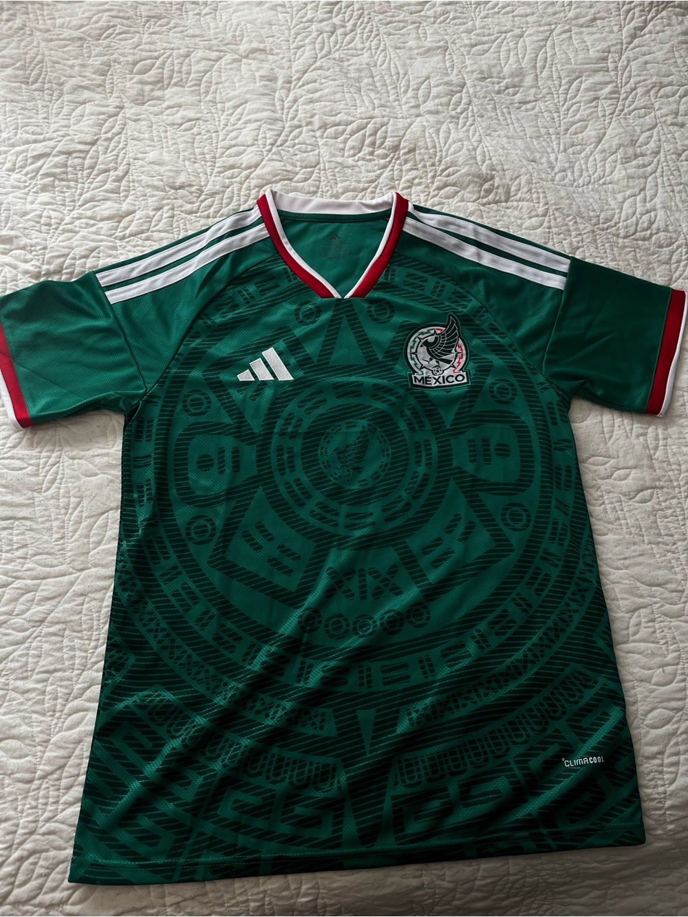 adidas Green Mexico Men's Soccer Jersey with Crest